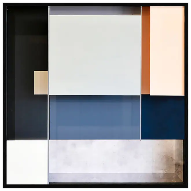 QUADRO MONDRIAN I 80 CM X 80 CM - MULTICOR/PRETO - Foto 1