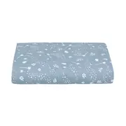 LENÇOL COM ELÁSTICO JÚNIOR INFANTIL 78 CM X 1 62 M X 18 CM DELICADÊ CADÊ - BLEU CENDRÉ/OFF WHITE - Foto 1