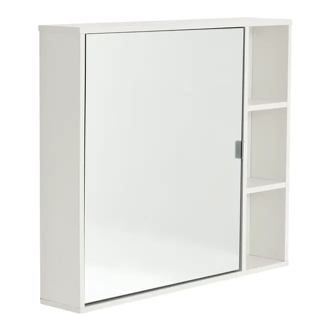 ARMÁRIO DE BANHEIRO COM ESPELHO 1 PORTA 80 CM X 70 CM SLEEK - BRANCO/PRATA - Foto 5