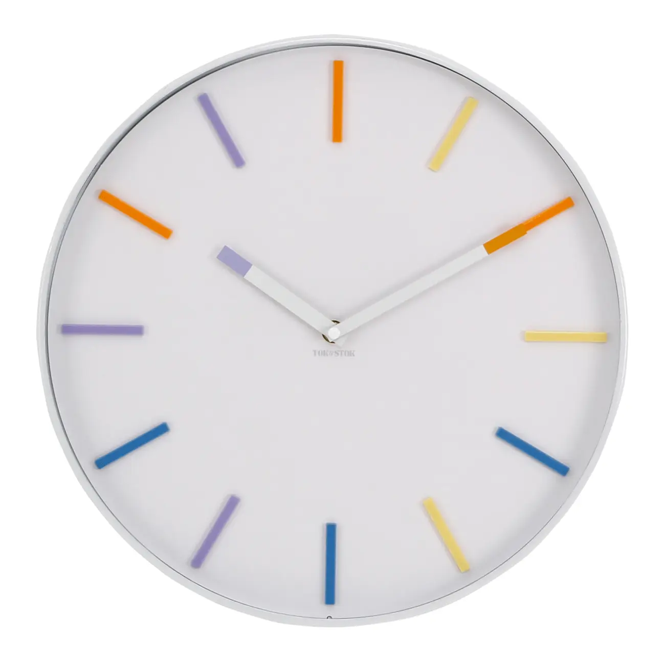 RELÓGIO DE PAREDE TIC TAC 34 CM - BRANCO/CORES CALEIDOCOLOR - Foto 1