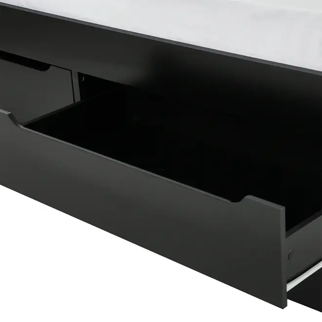 CAMA DE SOLTEIRO ALTA COM 4 GAVETAS 88 CM JOKER - PRETO - Foto 9