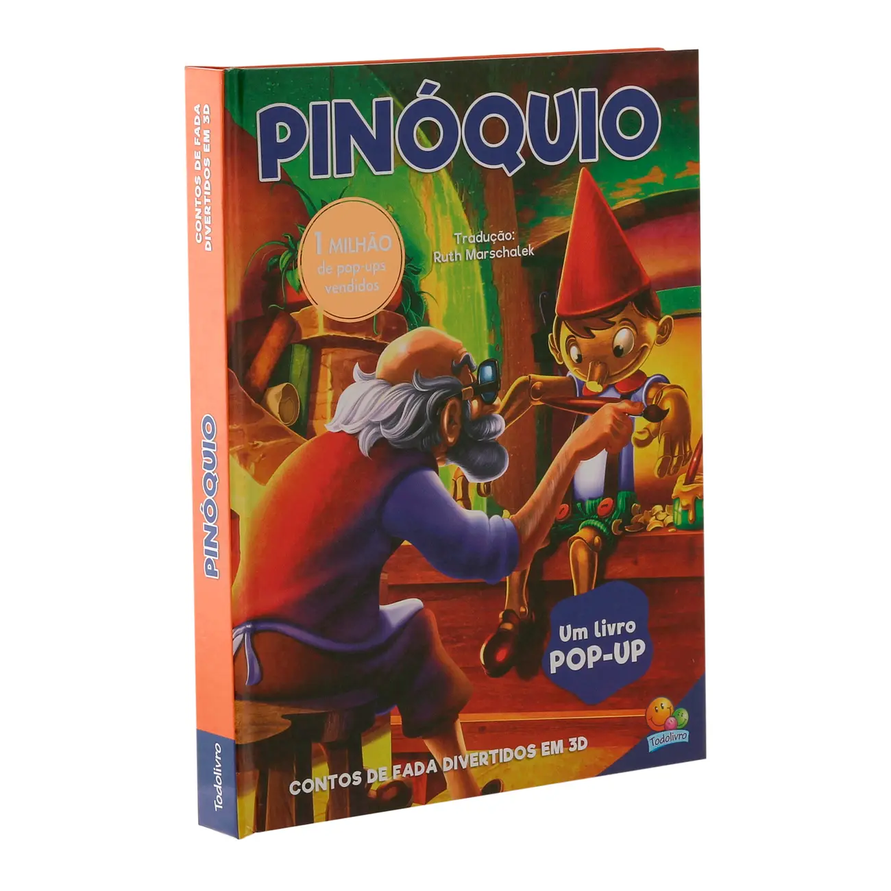 CONTOS DE FADA DIVERTIDOS EM 3D: PINOQUIO LIVRO INFANTIL - MULTICOR - Foto 3