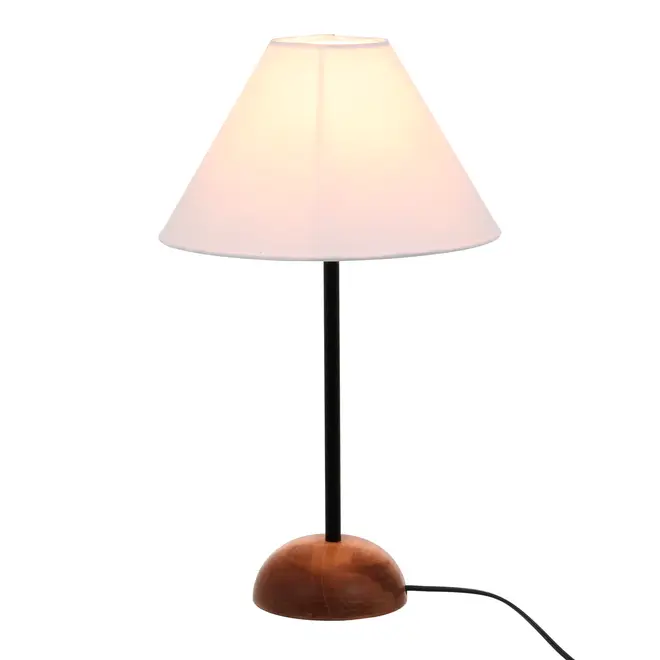 LUMINÁRIA DE MESA PILAR C/CUP A - NOZES/BRANCO - Foto 1