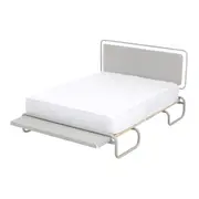 CAMA QUEEN COM BANCO E CABECEIRA INNA - FLANDRES/CINZA - Foto 1