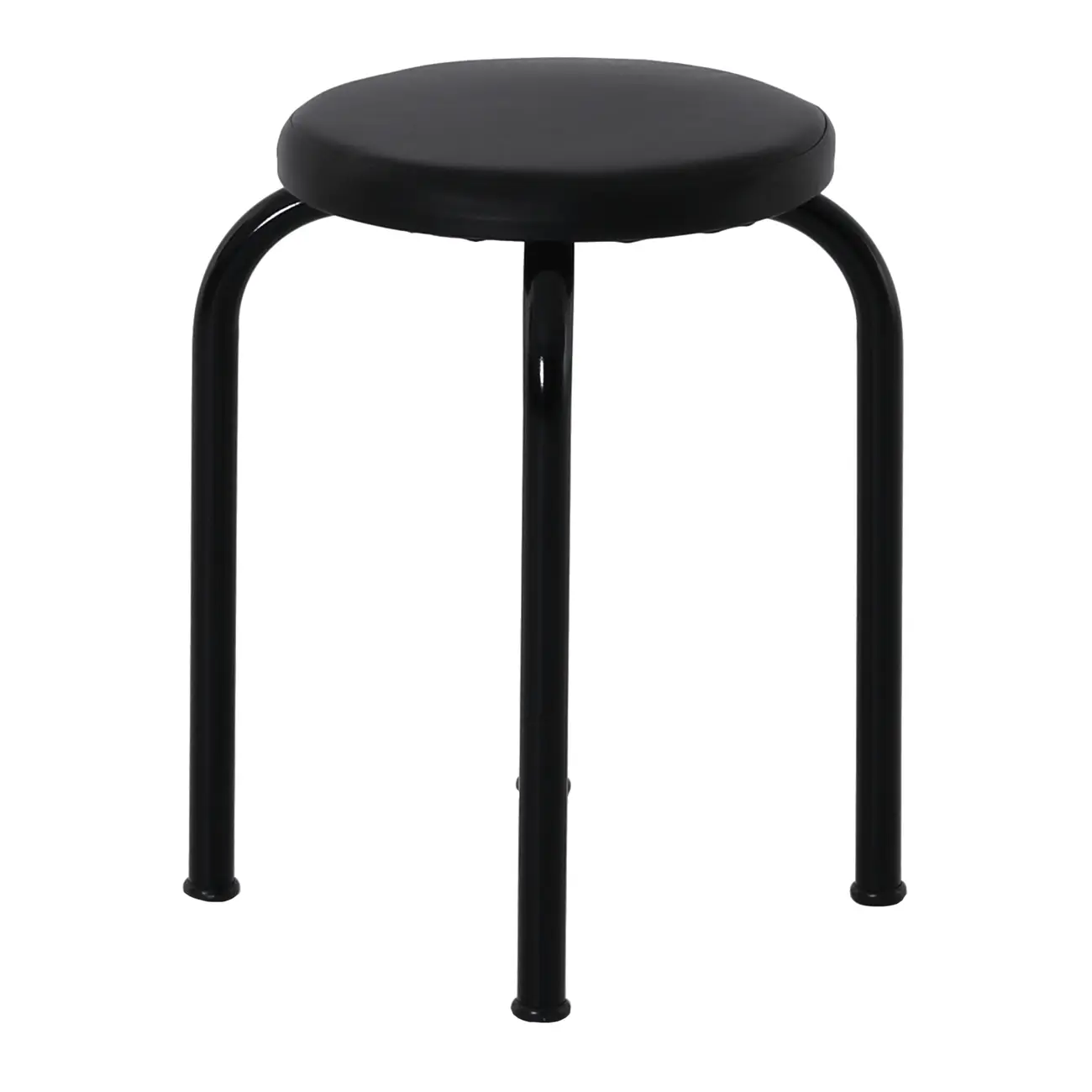 BANQUINHO EMPILHÁVEL TUBULAR - PRETO/PRETO - Foto 2