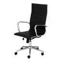 CROMADO/PRETO - CADEIRA ESCRITÓRIO ALTA COM BRAÇOS NORDI