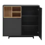 ARMÁRIO PARA ESCRITÓRIO MÉDIO 2 PORTAS ALETA - KONKRET/OAK TAMMI - Foto 2