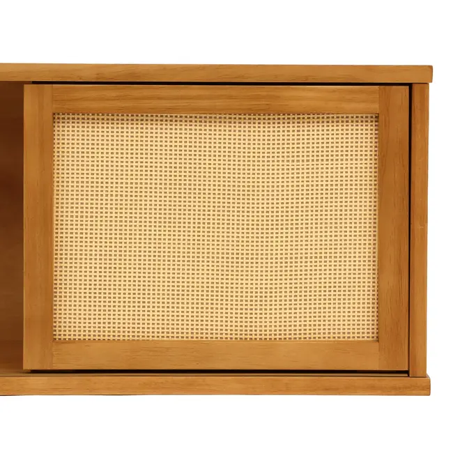NICHO 1 PORTA DE CORRER COM PALHINHA 34 CM X 80 CM X 25 CM PALHANDI - AMÊNDOA/NATURAL - Foto 7