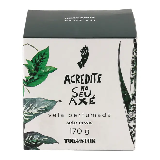 VELA PERFUMADA POTE SETE ERVAS AXÉ - VERDE/NATURAL - Foto 4