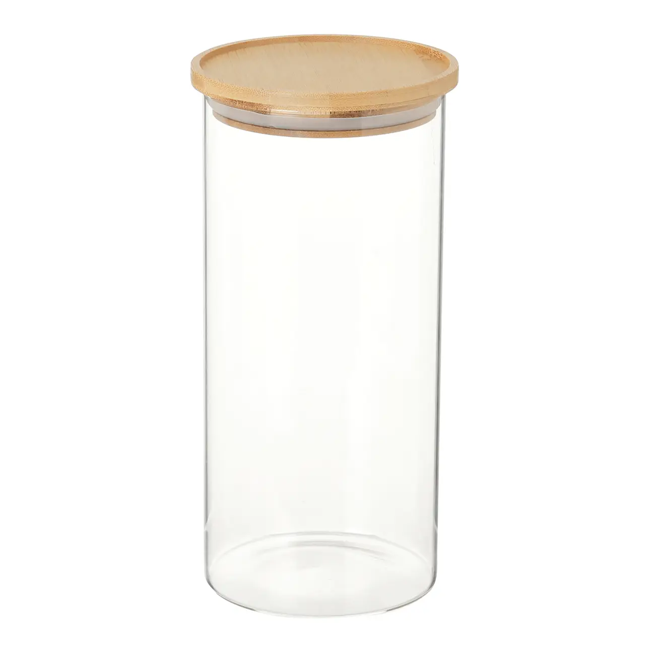 POTE REDONDO 1,4 L BAMBOO BORUS - INCOLOR/BAMBU - Foto 1