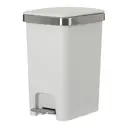 BRANCO/INOX - LIXEIRA COM PEDAL 15 L DAY USE
