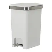LIXEIRA COM PEDAL 15 L DAY USE - BRANCO/INOX - Foto 1