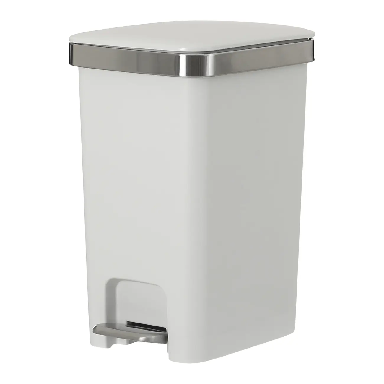 LIXEIRA COM PEDAL 15 L DAY USE - BRANCO/INOX - Foto 1