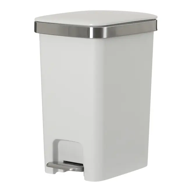 LIXEIRA COM PEDAL 15 L DAY USE - BRANCO/INOX - Foto 1