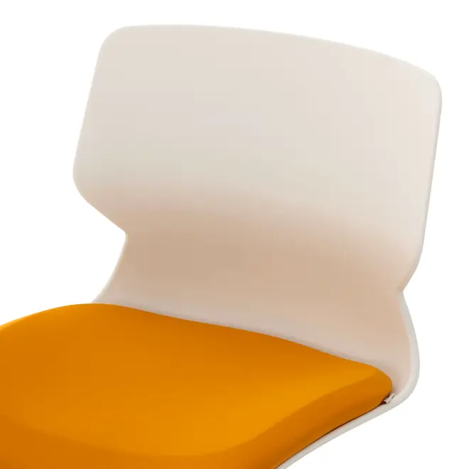 CADEIRA HOME OFFICE ZIPZ - BRANCO/SORBET DE MANGA - Foto 6