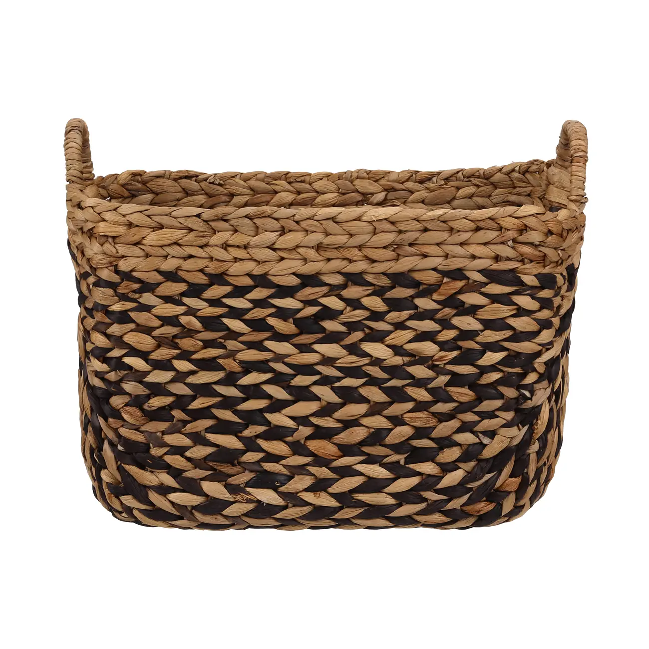 CESTO 25 CM X 40 CM X 33 CM AGUAPÉ - FIBRA NATURAL/PRETO - Foto 2