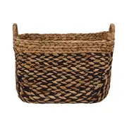 CESTO 25 CM X 40 CM X 33 CM AGUAPÉ - FIBRA NATURAL/PRETO - Foto 2