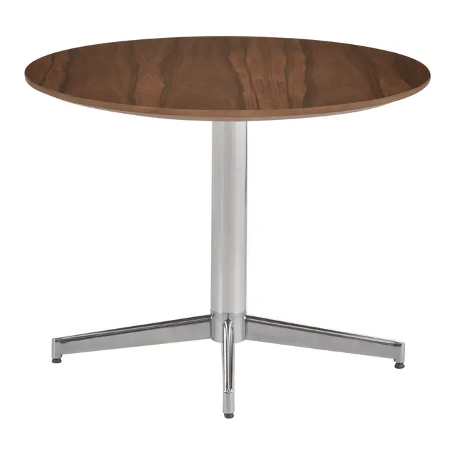 MESA LATERAL REDONDA 70 CM HERON - ALUMÍNIO/PAU FERRO - Foto 2