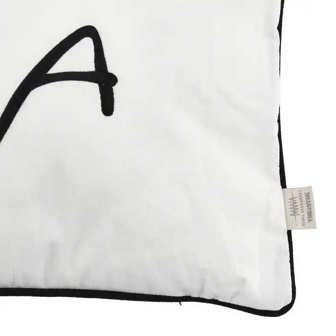 ALMOFADA 60 CM X 30 CM MANUSCRITO VIDA RAIZES - OFF WHITE/PRETO - Foto 4