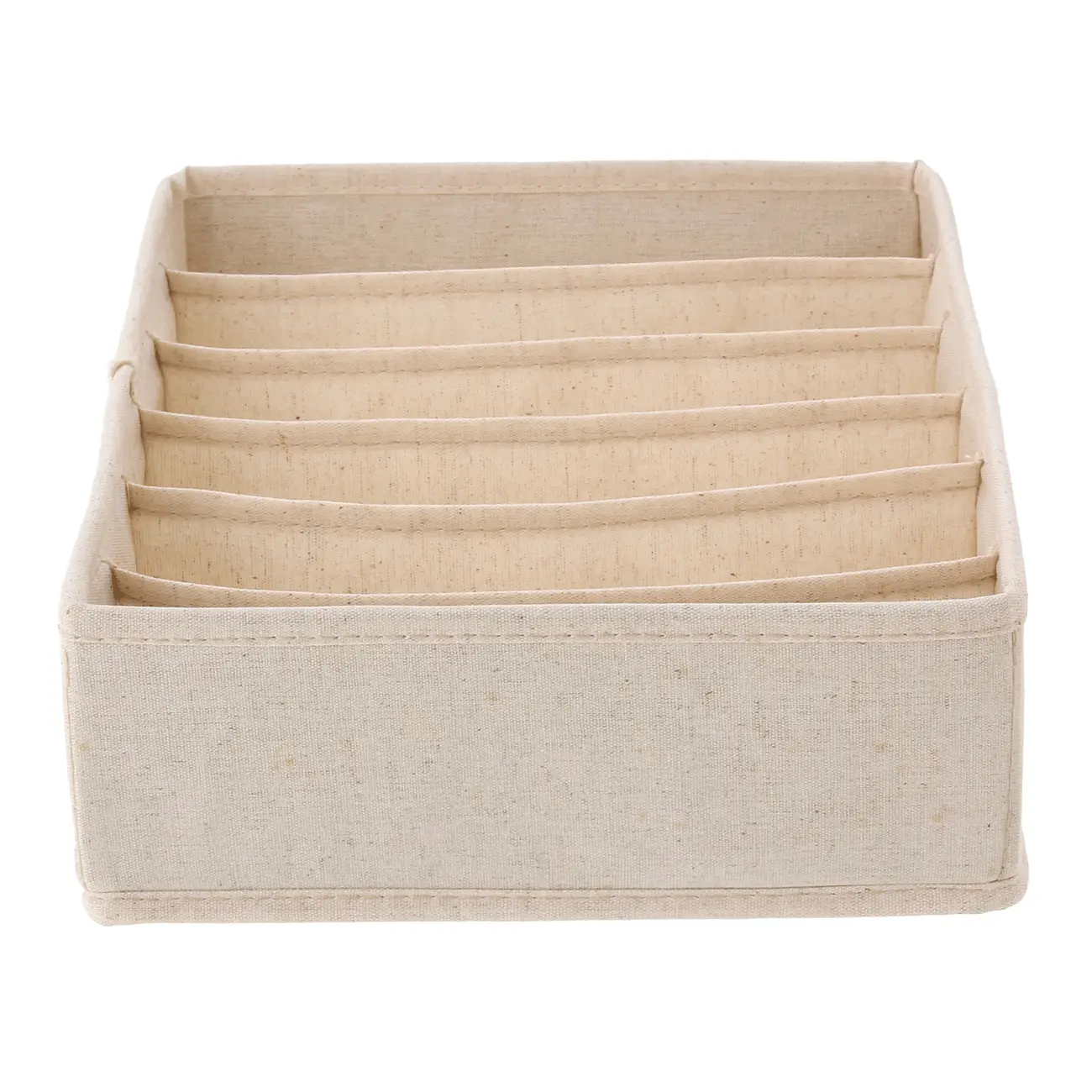 CESTO ORGANIZADOR DOBRÁVEL COM 6 DIVISÓRIAS HORIZONTAIS COTTON LINNEN - NATURAL - Foto 3