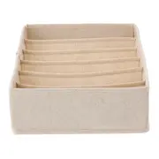 CESTO ORGANIZADOR DOBRÁVEL COM 6 DIVISÓRIAS HORIZONTAIS COTTON LINNEN - NATURAL - Foto 3