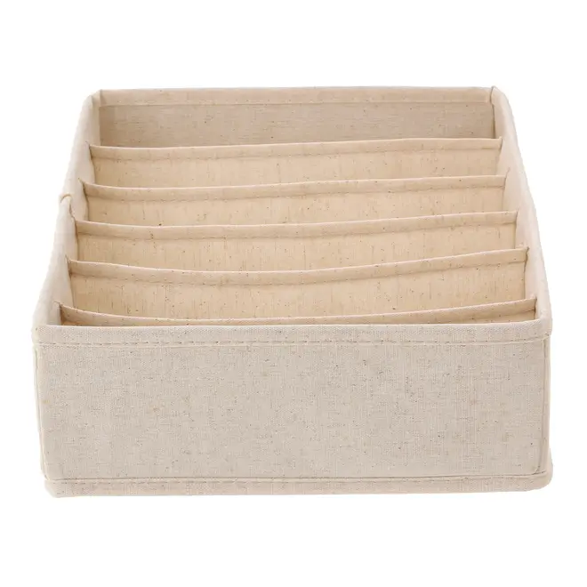 CESTO ORGANIZADOR DOBRÁVEL COM 6 DIVISÓRIAS HORIZONTAIS COTTON LINNEN - NATURAL - Foto 3