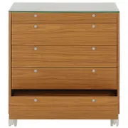 NAMI CÔMODA 5GV 80X45 C/ TAMPO VIDRO - FREIJÓ/INCOLOR - Foto 2
