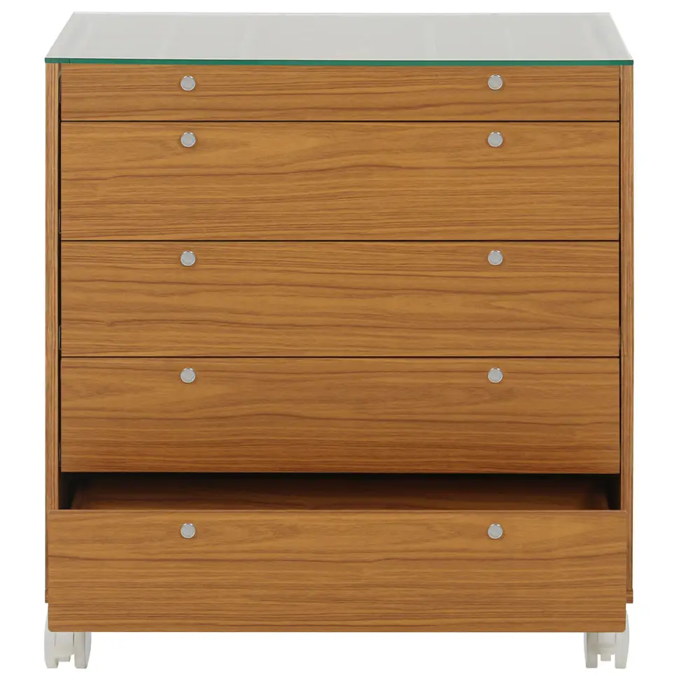 NAMI CÔMODA 5GV 80X45 C/ TAMPO VIDRO - FREIJÓ/INCOLOR - Foto 2
