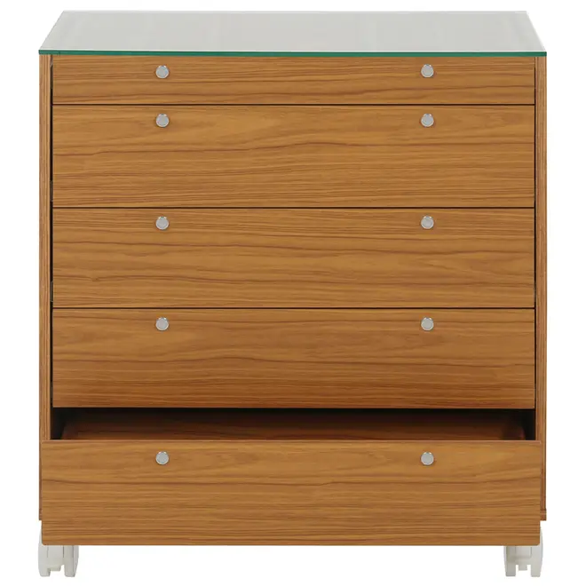 NAMI CÔMODA 5GV 80X45 C/ TAMPO VIDRO - FREIJÓ/INCOLOR - Foto 2