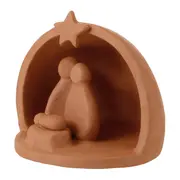 ADORNO PRESÉPIO 10 CM VILAREJO NOEL - ARGILA CRUA - Foto 2