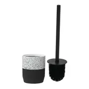 ESCOVA PARA BANHEIRO DOWA - BRANCO/PRETO - Foto 1