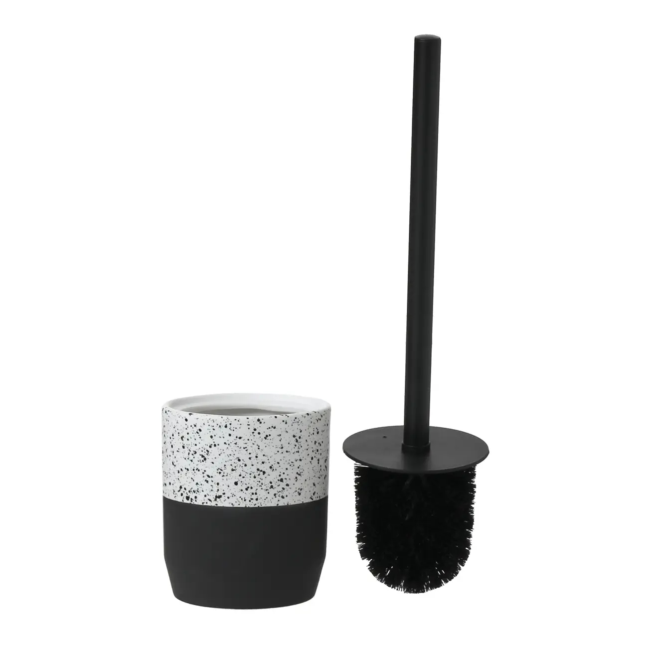 ESCOVA PARA BANHEIRO DOWA - BRANCO/PRETO - Foto 1