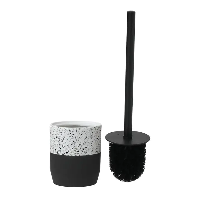 ESCOVA PARA BANHEIRO DOWA - BRANCO/PRETO - Foto 1