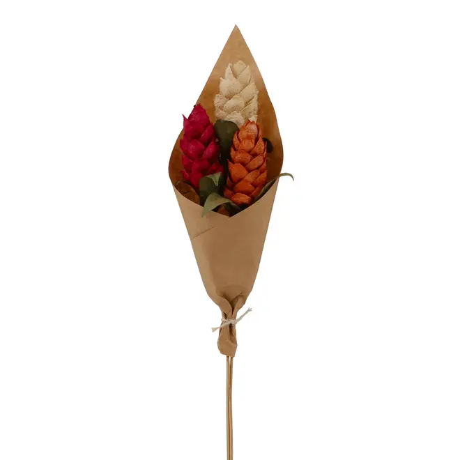 ARRANJO COM 3 FLORES PENDÃO CERRADO - TERRACOTA/FIBRA CLARA - Foto 1