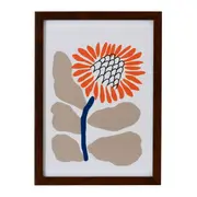 QUADRO I 30 CM X 22 CM FLORAL - CASTANHO/TERRACOTA - Foto 1
