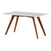 MESA DE JANTAR 1,35 M X 80 CM TAVE SQUARE - NOZES/BRANCO - Foto 2