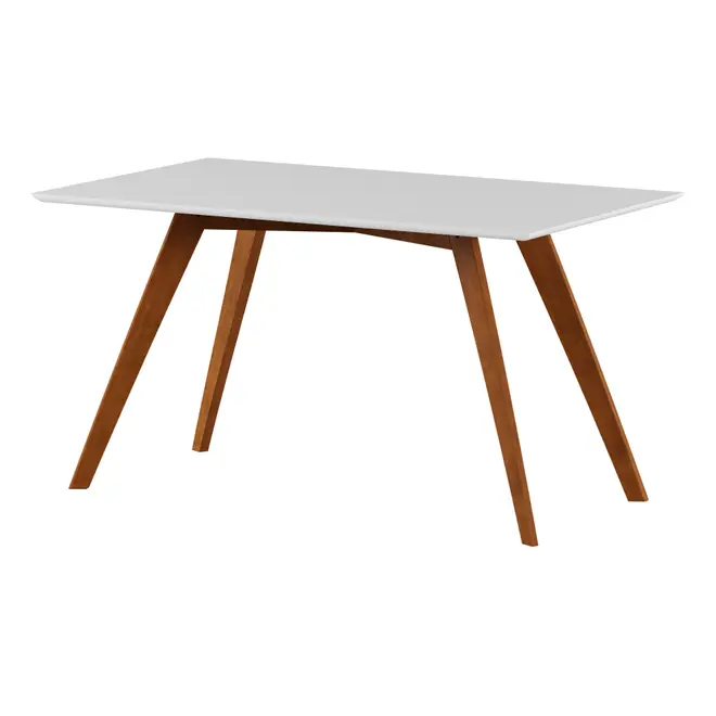 MESA DE JANTAR 1,35 M X 80 CM TAVE SQUARE - NOZES/BRANCO - Foto 2