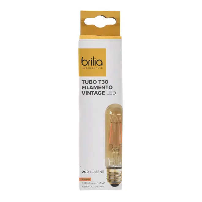 LÂMPADA LED FILAMENTO T30 E27 2,5W 127/220V BRILIA - HANBAR - Foto 3