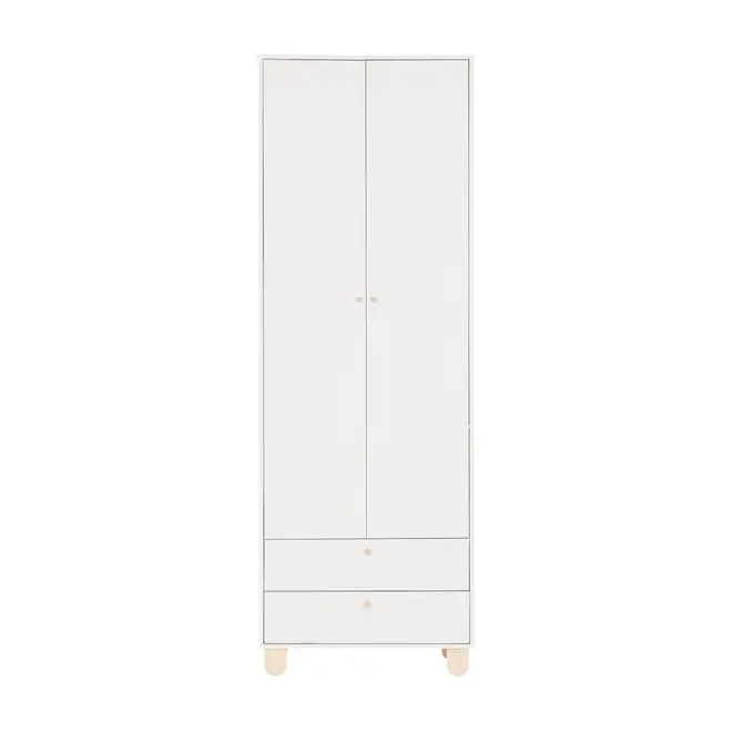 GUARDA-ROUPA INFANTIL 2 PORTAS/2 GAVETAS SWEET - BRANCO/PINUS NATURAL - Foto 1