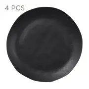 JOGO DE PRATO RASO C/4 PÇS GEO ORGÂNICO - PRETO FOSCO - Foto 1