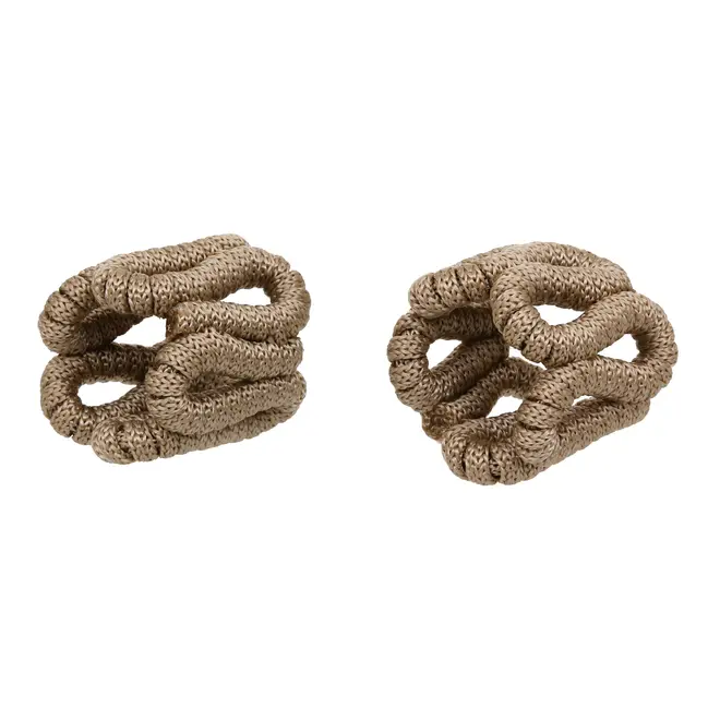 ARGOLA PARA GUARDANAPO CONJUNTO COM 2 PEÇAS ARABESCO - CAMELO - Foto 6