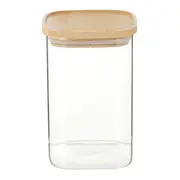 POTE 1,1 L BAMBOO BORUS QUADRADO - INCOLOR/BAMBU - Foto 1