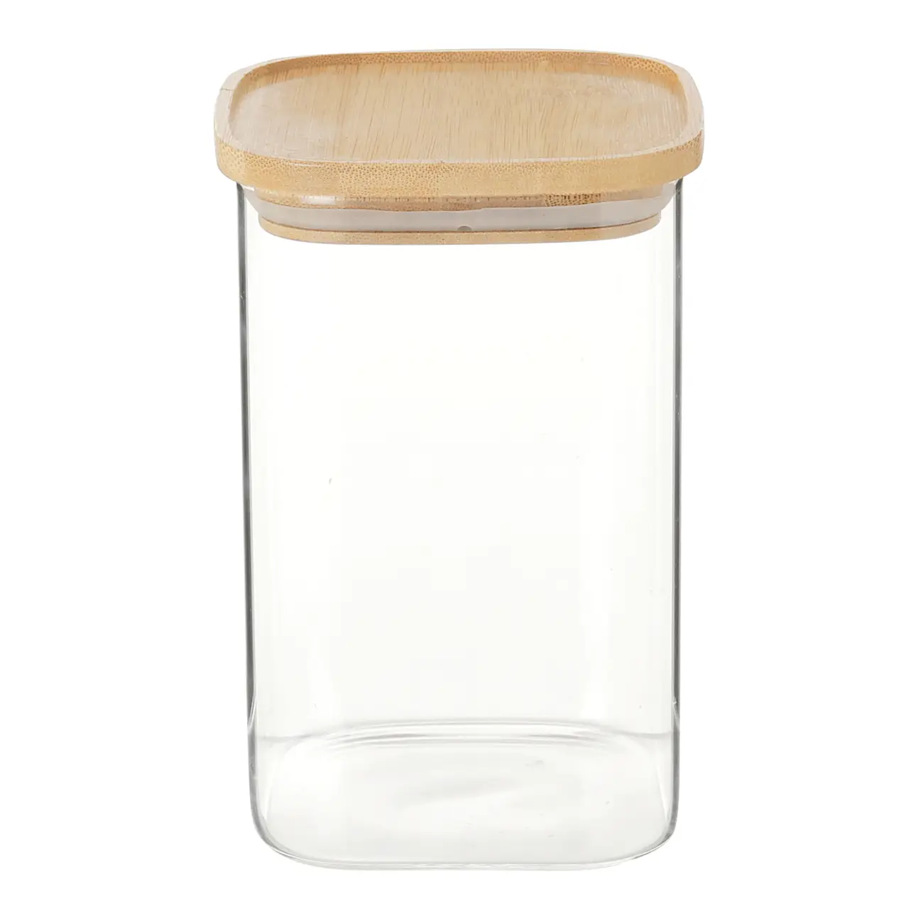 POTE 1,1 L BAMBOO BORUS QUADRADO - INCOLOR/BAMBU - Foto 1