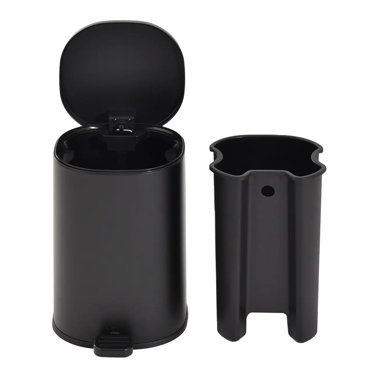 LIXEIRA COM PEDAL 5 L DEPP - PRETO/PRETO - Foto 1
