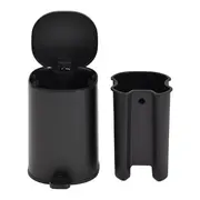 LIXEIRA COM PEDAL 5 L DEPP - PRETO/PRETO - Foto 1