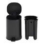 LIXEIRA COM PEDAL 5 L DEPP - PRETO/PRETO - Foto 1