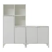 CONJ. 2 ARMÁRIOS 4P/3 NICHOS SLEEK - BRANCO/GRANILITE - Foto 1