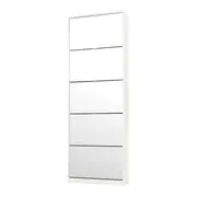 SAPATEIRA PISO/PAREDE 5 PORTAS BASCULANTES FAMILY MIRROR - BRANCO/PRATA - Foto 2