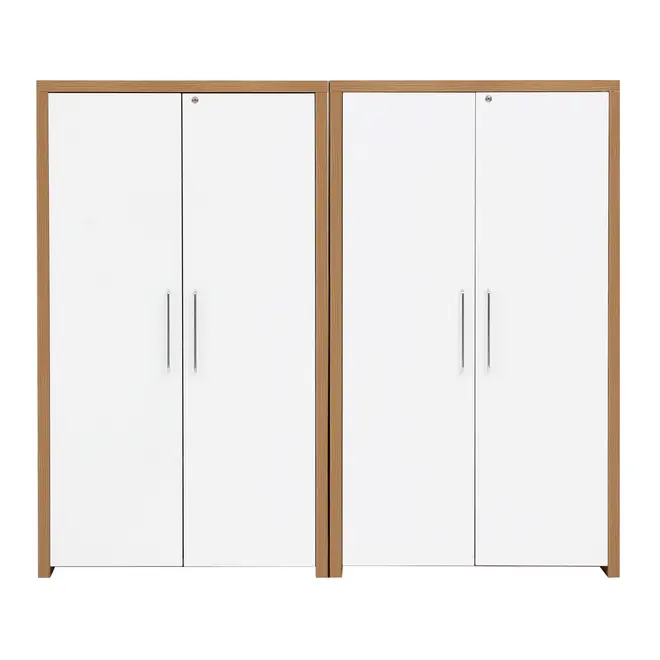 CONJUNTO C/2 ARMÁRIOS ALTOS BOSS - OAK TAMMI/BRANCO - Foto 1