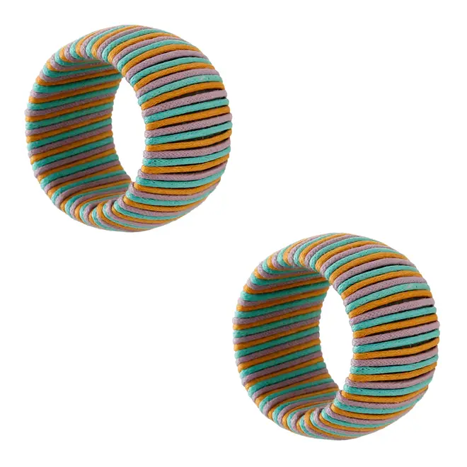ARGOLA PARA GUARDANAPO CONJUNTO COM 2 PEÇAS BIJU - CORES CALEIDOCOLOR - Foto 2